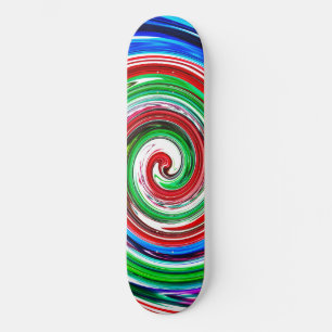 Colourful vortex skateboard