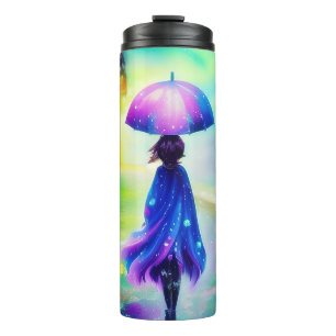 Colourful walk in the rain thermal tumbler