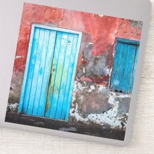 Colourful wall, door and shutters