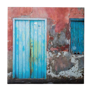 Colourful wall, door and shutters ceramic tile