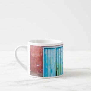 Colourful wall, door and shutters espresso cup