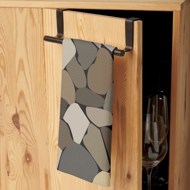 Colourful Wall Stones Pattern Tea Towel (Thirds Fold)