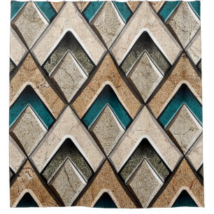 Colourful wall tile backgroundflower, digital, pat shower curtain