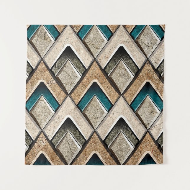 Colourful wall tile backgroundflower, digital, pat tapestry (Front)