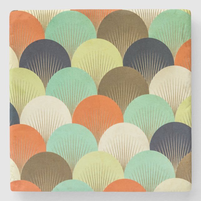 Colourful wallpaper: artistic design. stone coaster (Front)