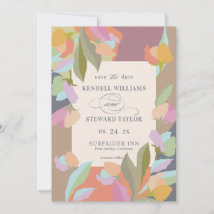 Colourful Warm Floral Elegance Boho Wedding Invitation