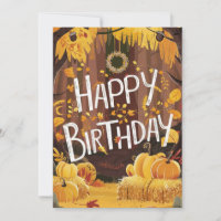 Colourful Warm Forest Autumn Fall Happy Birthday