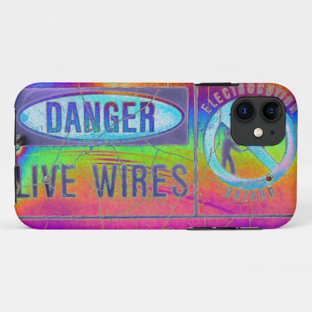 Colourful Warning Case-Mate iPhone Case (Back (Horizontal))