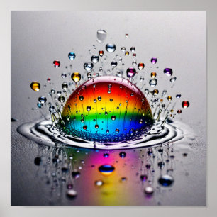 Colourful Water Bubble Splash Poster