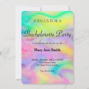 Colourful Water Colour Bachelorette Party Invitation