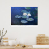 colourful Water Lilies in pond by Claude Monet Poster (Kitchen)