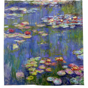 Colourful Water Lily Pond Reflections Fine Art Shower Curtain