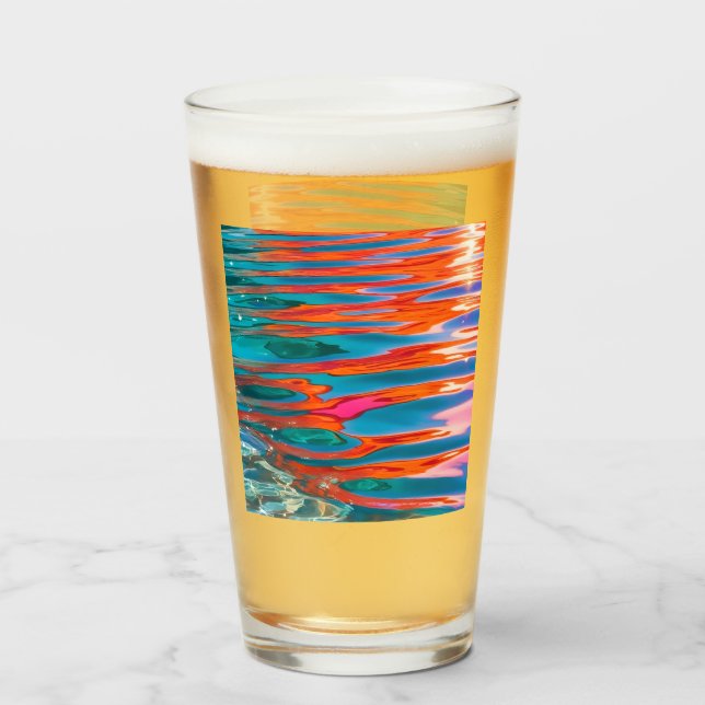 Colourful Water Ripples Glass (Back Filled)