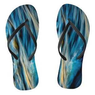 Colourful Water Waves Custom Created Thongs