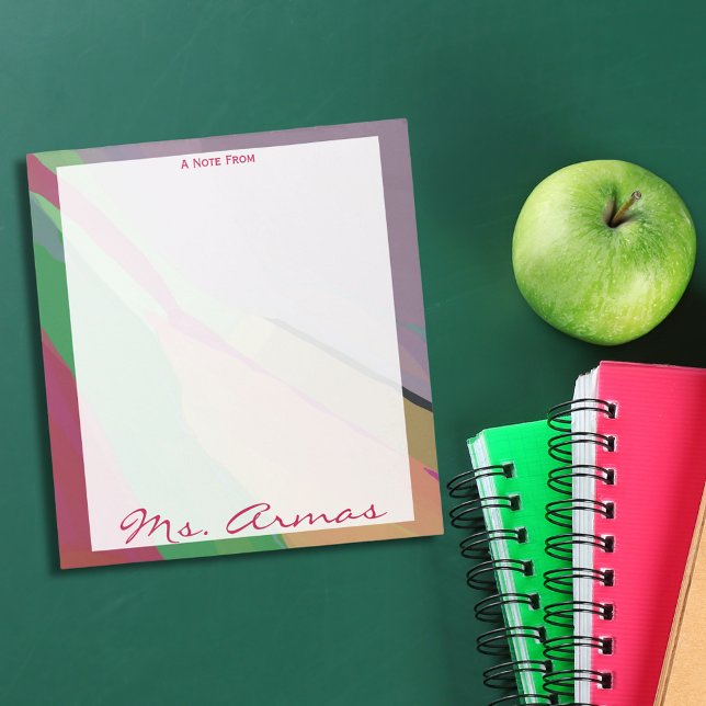 Colourful Watercolor A Note From Teacher Notepad (Creator Uploaded)
