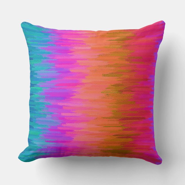 Colourful Watercolor Abstract Background Cushion (Front)