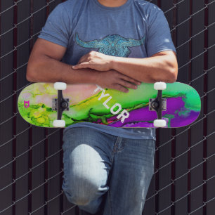 Colourful Watercolor Abstract Dd Brand Skateboard