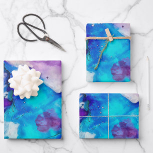 Colourful Watercolor Abstraction Wrapping Paper Sheet
