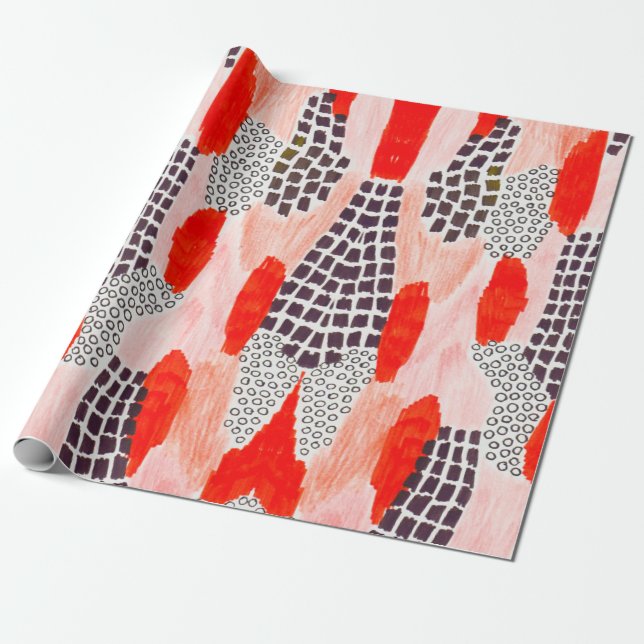 Colourful watercolor artwork wrapping paper (Unrolled)