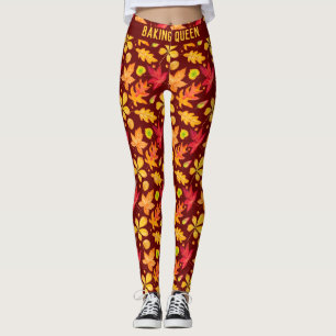 Colourful Watercolor Autumn Leaves Personalised  Leggings