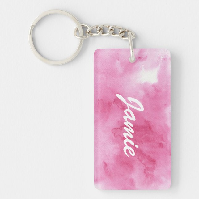 colourful watercolor background for your 2 key ring (Front)