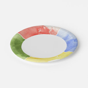 colourful watercolor background for your design paper plate