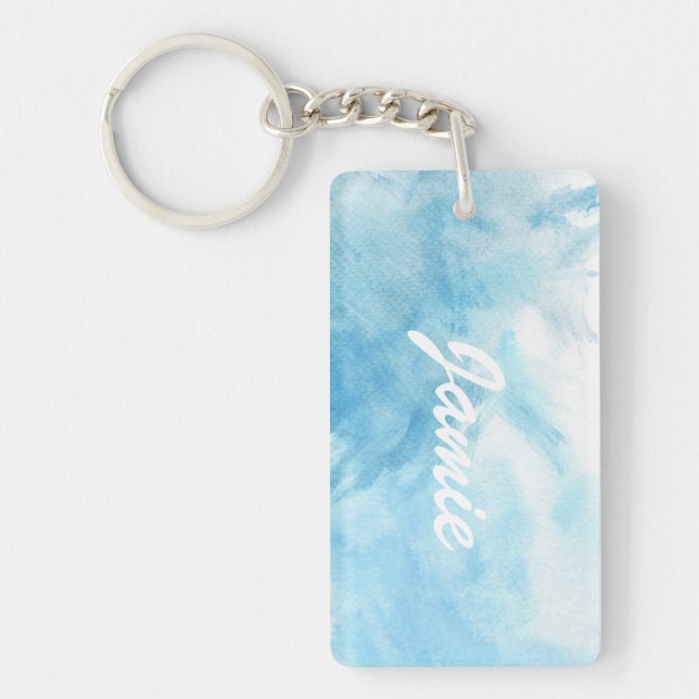 colourful watercolor background for your key ring (Front)