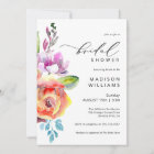 Colourful Watercolor Boho Floral Bridal Shower