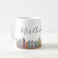 Colourful Watercolor Books Teacher Name