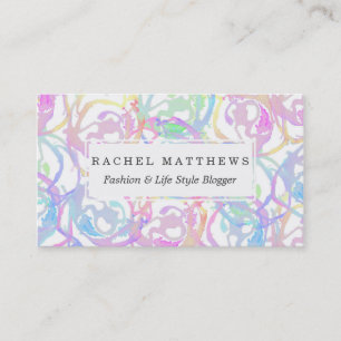 Colourful Watercolor Brushstroke Abstract Circles Business Card