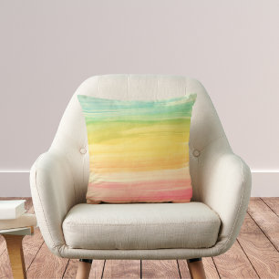 Colourful Watercolor Brushstrokes Cushion