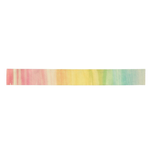 Colourful Watercolor Brushstrokes Satin Ribbon (Front)