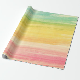 Colourful Watercolor Brushstrokes Wrapping Paper