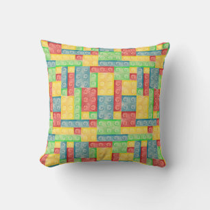 Colourful Watercolor Building Blocks Cushion