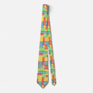 Colourful Watercolor Building Blocks Tie