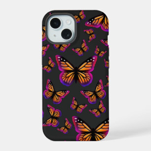 Colourful watercolor butterflies iPhone 15 case