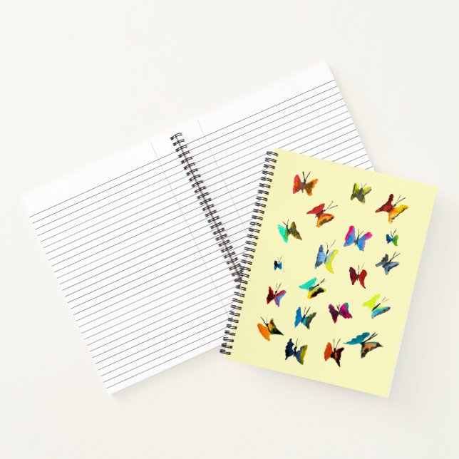Colourful watercolor butterflies notebook (Inside)