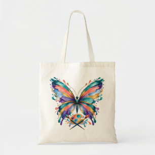 Colourful Watercolor Butterfly Artist Tote Bag