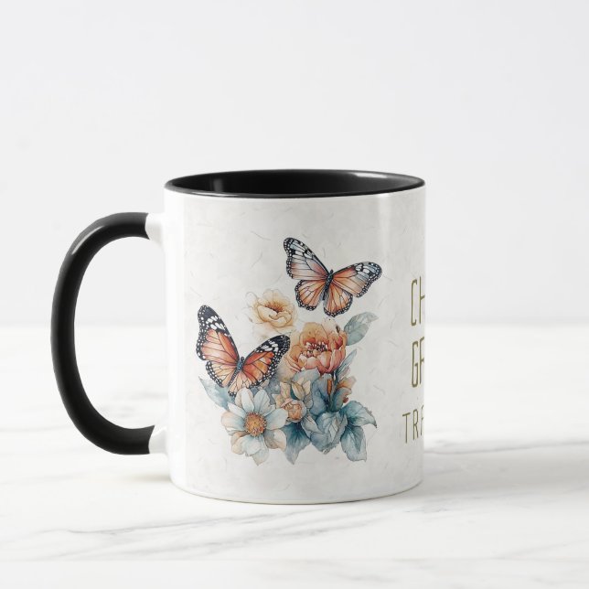 Colourful Watercolor Butterfly   Mug (Left)