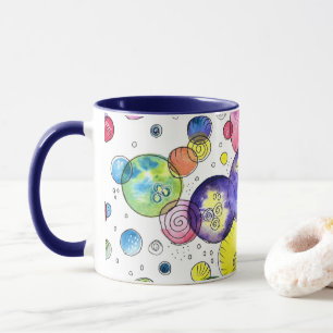 Colourful Watercolor Circles Abstract Mug