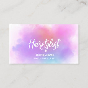 colourful watercolor cloud business card