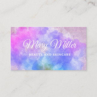 colourful watercolor cloud business card