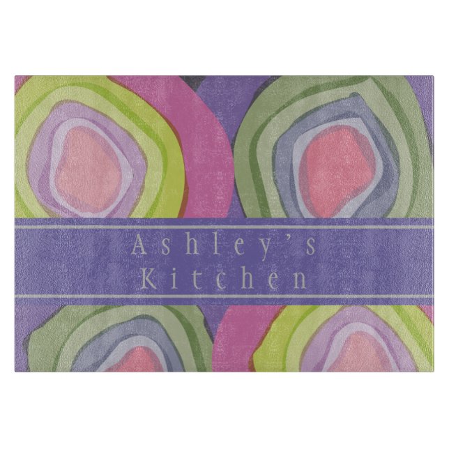 Colourful Watercolor Customised  Cutting Board (Front)