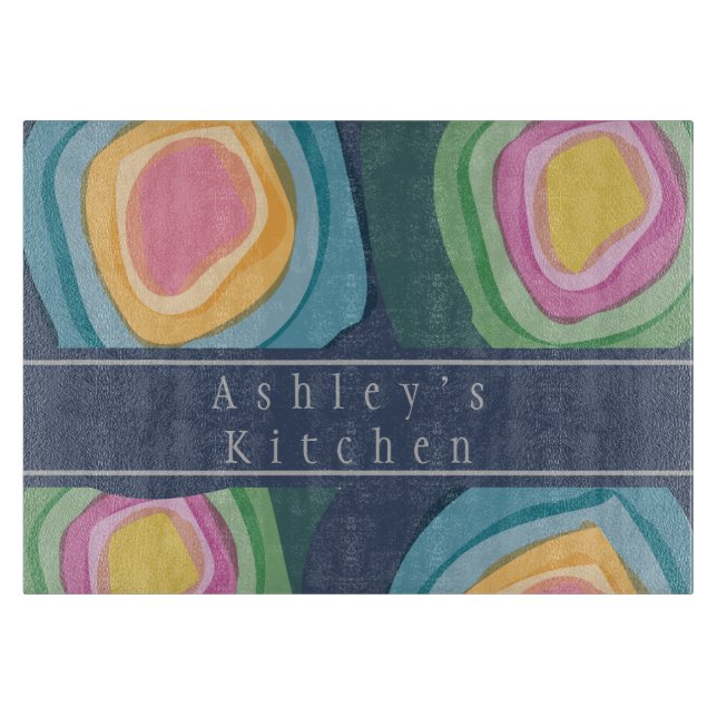 Colourful Watercolor Customised  Cutting Board (Front)