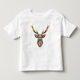 Colourful Watercolor Deer Head Art Toddler T-Shirt