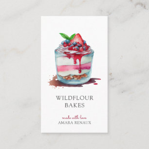 Colourful Watercolor Dessert Baker BakBusiness Car Business Card