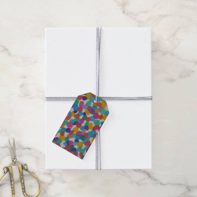 Colourful Watercolor Dots Gift Tags (With Twine)