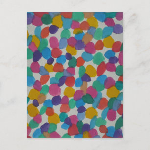 Colourful Watercolor Dots Postcard