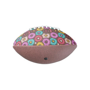 Colourful Watercolor Doughnuts with Sprinkles Patt Football