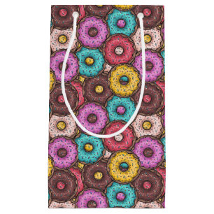 Colourful Watercolor Doughnuts with Sprinkles Patt Small Gift Bag
